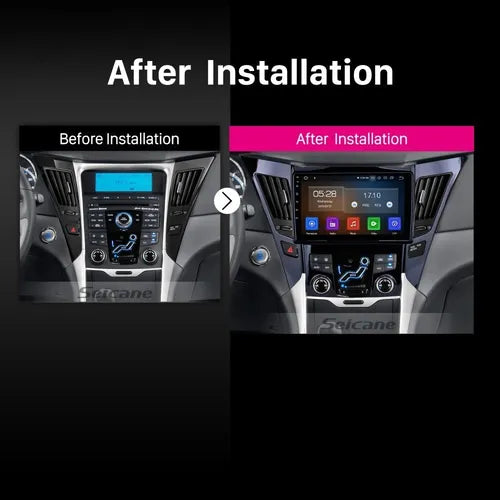 Consola para Hyundai Sonata YF 2010 (9 Pulgadas, de Baja Gama / Alta Gama, Color Negro)