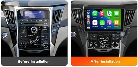 Consola para Hyundai Sonata YF 2010 (9 Pulgadas, de Baja Gama / Alta Gama, Color Negro)