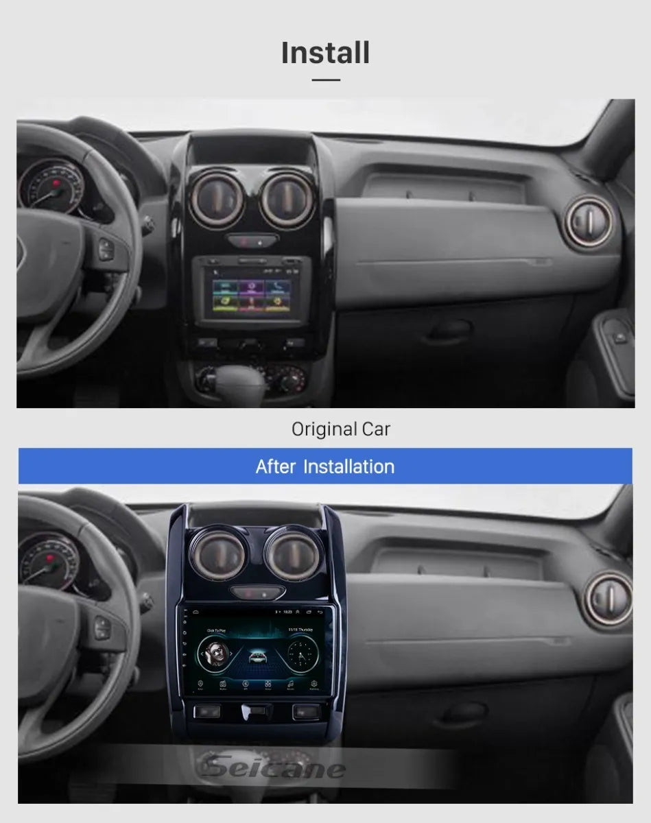 Consola para Renault Duster 2015+ (9 Pulgadas, Negro)