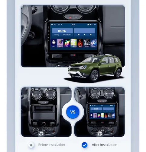 Consola para Renault Duster 2015+ (9 Pulgadas, Negro)