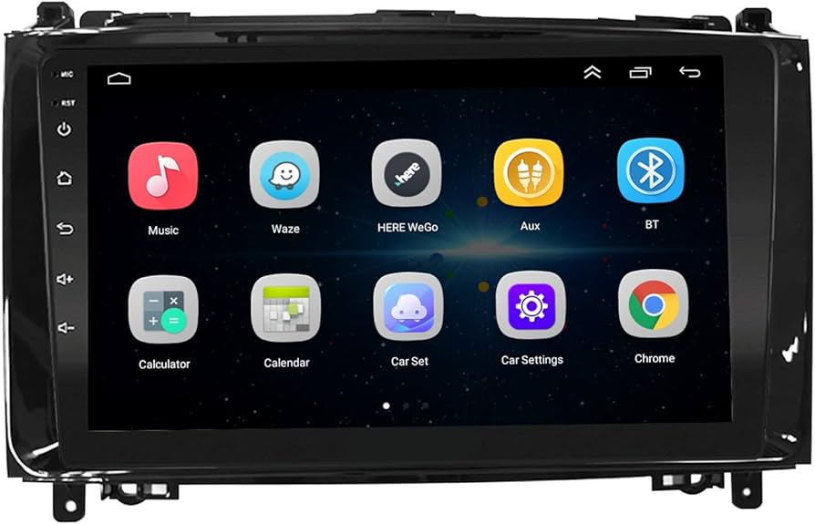 Autoradio + Consola para MERCEDES BENZ B200/ A-KLASSE (W169)/ B-KLASSE (W245) 2004-2012 (9 Pulgadas, UV BLACK)