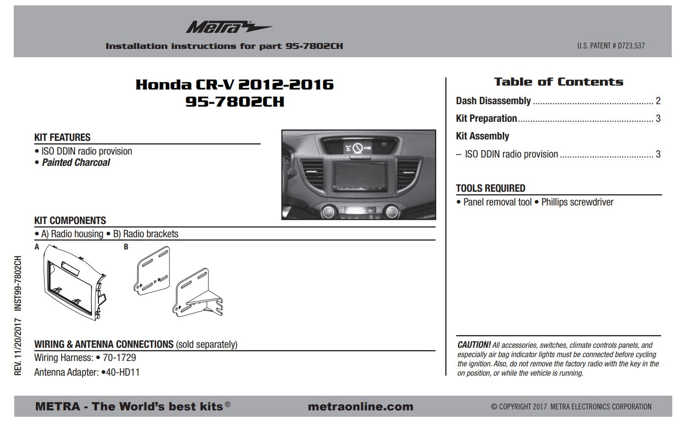 Consola METRA - Honda CRV