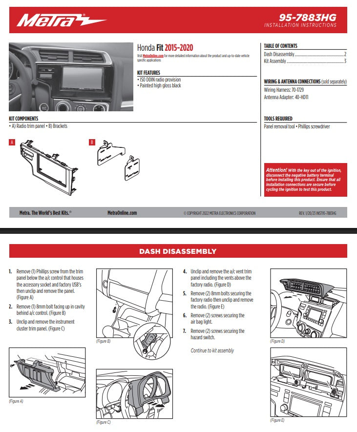 Consola METRA - HONDA FIT - Jazz