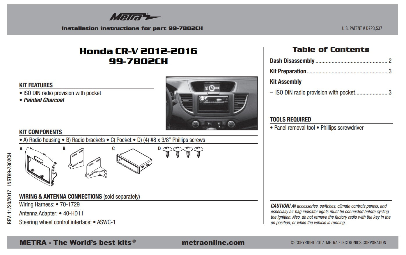 Consola METRA - Honda CRV
