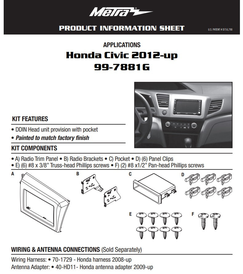 Consola METRA - Honda Civic