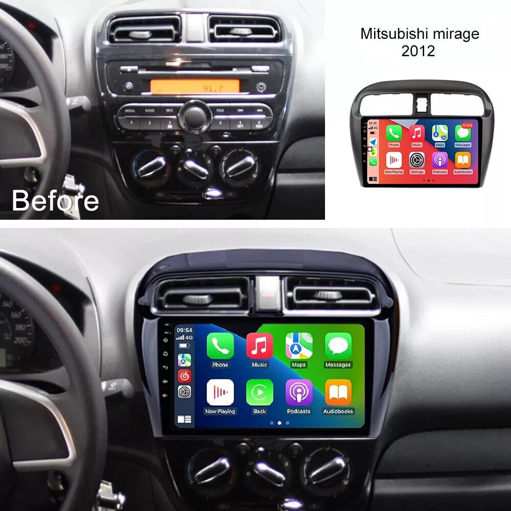 Consola para Mitsubishi Mirage 2012 (9 pulgadas, negro UV)