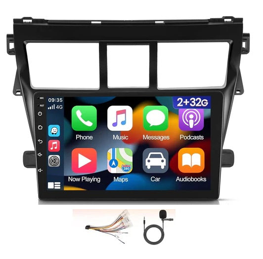 Consola para Toyota Vios 2008-2013 (10.1 Pulgadas, Negro)