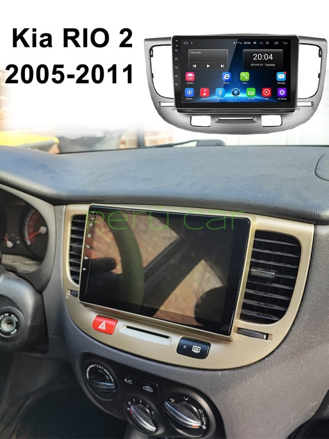 Autoradio + Consola para KIA Rio 2006 (9 Pulgadas, Plomo)