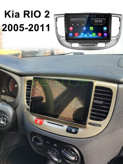 Autoradio + Consola para KIA Rio 2006 (9 Pulgadas, Plomo)