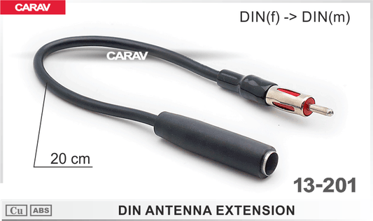 Extension de Antena Carav Universal 20cm - DIN(F) - DIN (M)