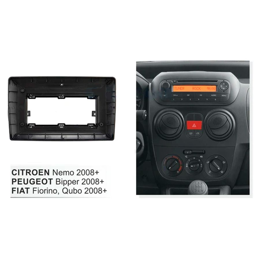 Autoradio + Consola para Citroen Nemo/Peugeot Bipper/Fiat Fiorino/Qubo  2008+ (10.1 Pulgadas)