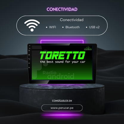 Autoradio Android 9" Toretto (4+64GB) CARPLAY + DUAL CAMERA