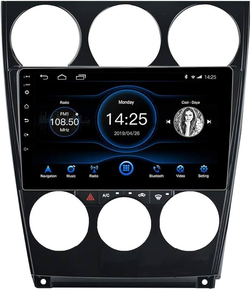 Autoradio + Consola para Mazda 6/ Atenza 2002-2007 (9 pulgadas, negro UV)