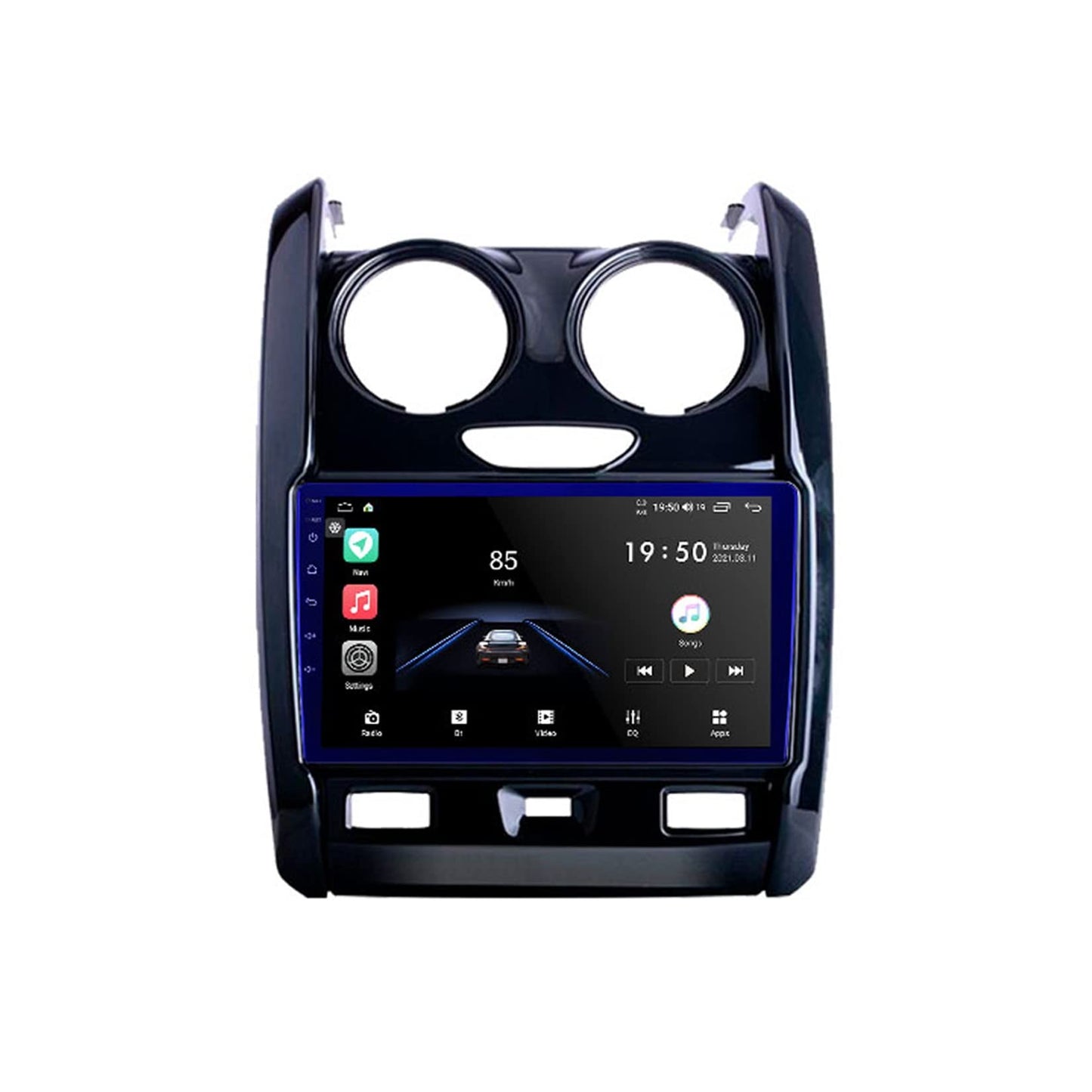 Autoradio + Consola para Renault Duster 2015+ (9 Pulgadas, Negro)