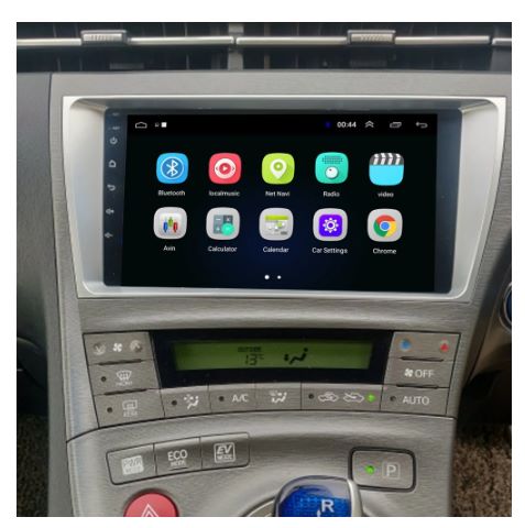 Autoradio + Consola para Toyota Prius 2010 (9 Pulgadas, Izquierda, Plateado)