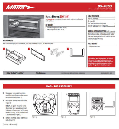 Consola METRA - Honda Element