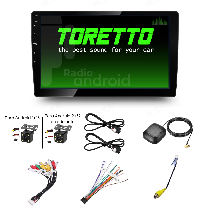 Autoradio + Consola para Toyota Corolla 2008-2010 (9 Pulgadas, Negro)