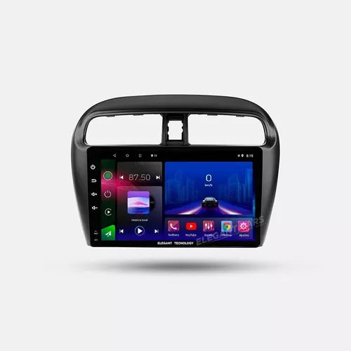 Autoradio + Consola para Mitsubishi Mirage 2012 (9 pulgadas, negro UV)