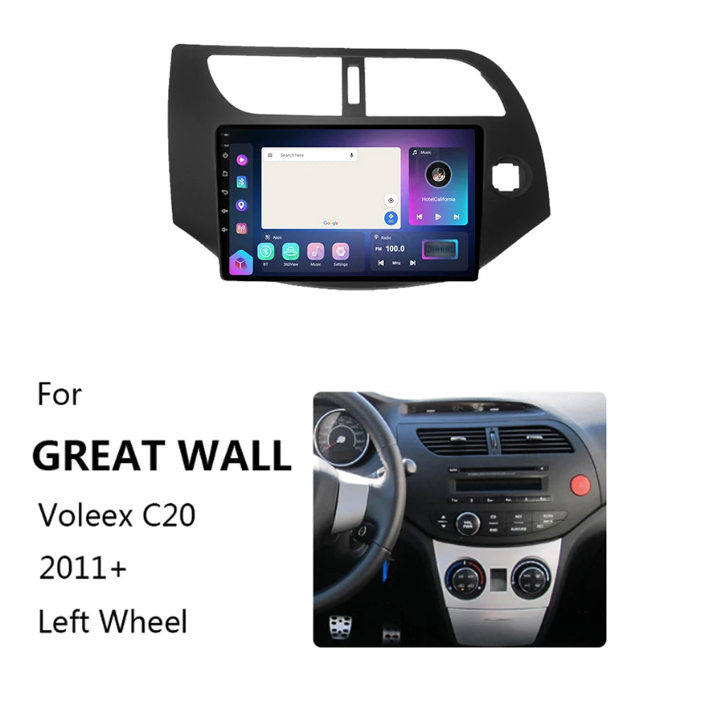 Autoradio + Consola para Great Wall C20R 2011-2014 (LHD, 9 Pulgadas)