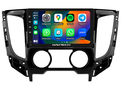 Consola para Mitsubishi Triton 2015 (9 pulgadas, AC manual, negro UV)