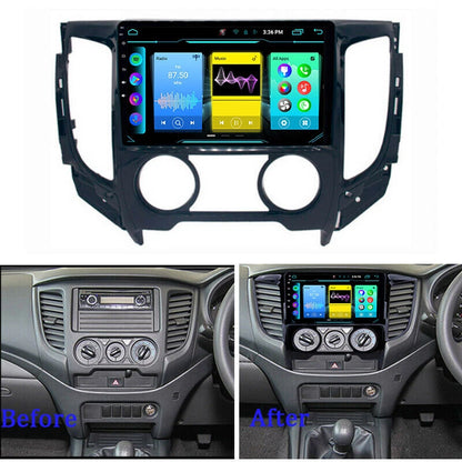 Consola para Mitsubishi Triton 2015 (9 pulgadas, AC manual, negro UV)