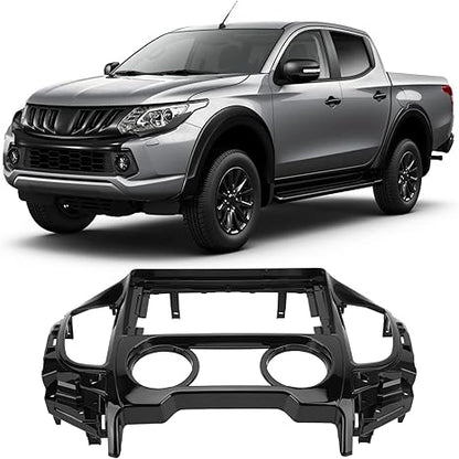 Consola para Mitsubishi Triton 2015 (9 pulgadas, AC manual, negro UV)
