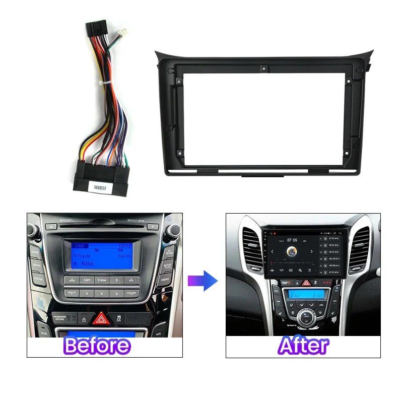 Autoradio + Consola para Hyundai I-30 2011-2017 (9 Pulgadas, LHD)