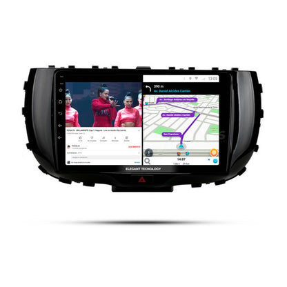 Autoradio + Consola para KIA Soul 2019 (9 Pulgadas, Color Negro)