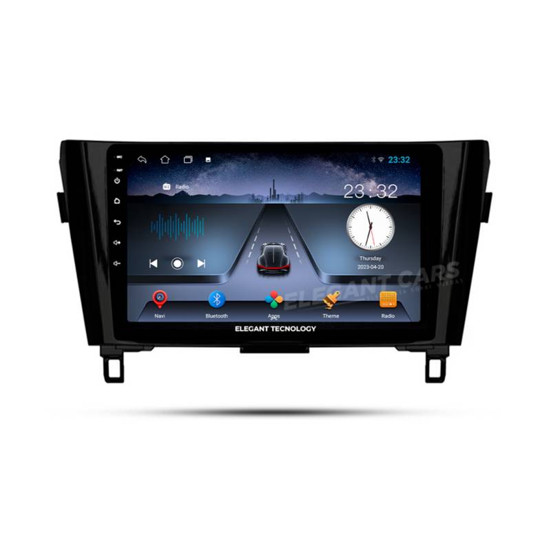 Autoradio + Consola para Nissan Qashqai/ X-Trail 2016/2014 (10.1 pulgadas, negro UV)