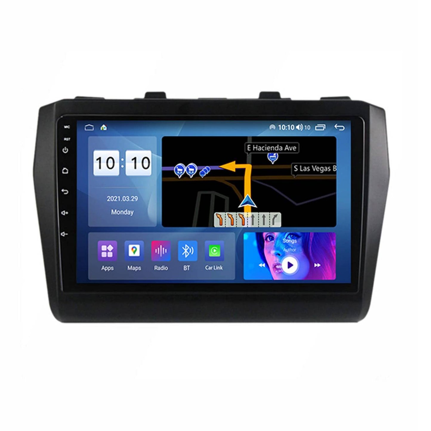 Autoradio + Consola para Suzuki Swift 2018 (10.1 Pulgadas, Negro)