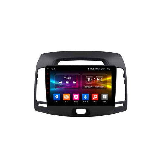 Autoradio + Consola para Hyundai Elantra 2006-2011 (9 Pulgadas, LHD, Coreano, Color Negro)