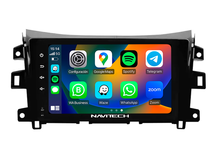 Autoradio + Consola para Nissan Navara 2014-2015 (10.1 pulgadas, negro UV)