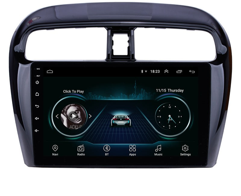 Autoradio + Consola para Mitsubishi Mirage 2012 (9 pulgadas, negro UV)