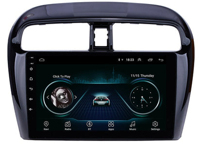 Autoradio + Consola para Mitsubishi Mirage 2012 (9 pulgadas, negro UV)