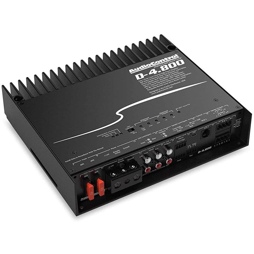 AudioControl Four Channel High Power Amplifier with AccuBASS BLACK 12 V