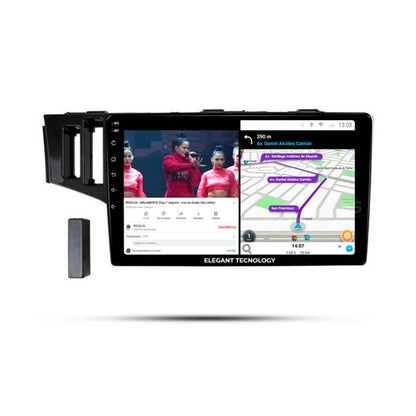 Consola para Honda FIT/ Jazz 2013-2015 (10.1 Pulgadas, LHD, Con Orificio para SRS, Negro UV)