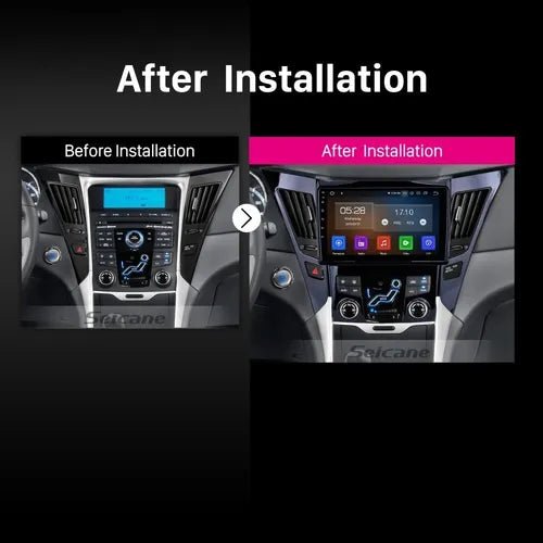 Consola para Hyundai Sonata YF 2010 (9 Pulgadas, de Baja Gama / Alta Gama, Color Negro)