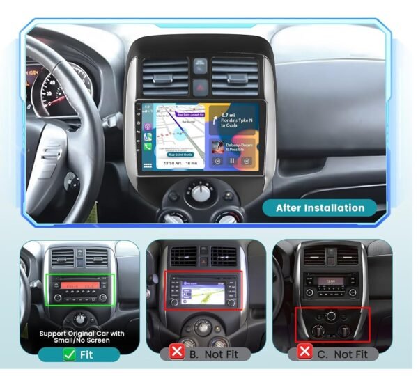 Consola para Nissan Versa Note 2014-2016 (LHD, 9 pulgadas)