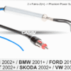Adaptador de Antena con Booster + Doble Entrada Carav para Audi 2002+ / BMW 2001+/ Ford 2011+ / Seat 2002+ / VW 2002+