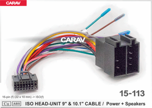 15-113A EQUIPO PARA TRABAJOS DE INSTALACIÓN: CARAV - Cable adaptador universal para la conexión de la cama plana Radio Android