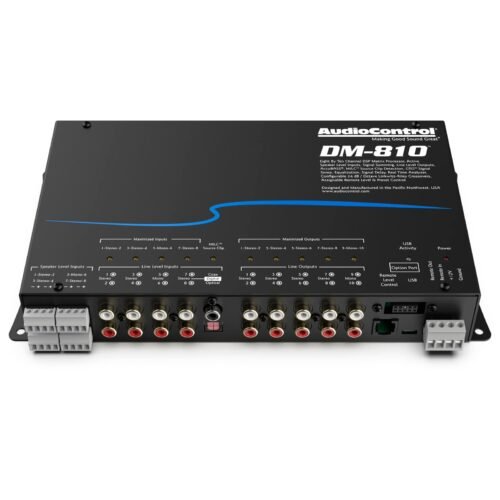 619TT4F6VYL AudioControl 8x10 Matrix DSP With EQ, AccuBASS(R), Crossover and Signal Delay Black 12 V