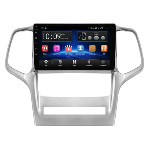 Autoradio + Consola para Jeep Grand Cherokee 2008-2012 (9 Pulgadas, Color Plata)