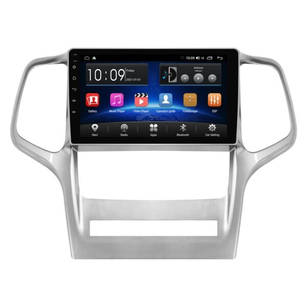 61N5Wx6fXNL Autoradio + Consola para Jeep Grand Cherokee 2008-2012 (9 Pulgadas, Color Plata)