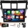Autoradio + Consola para Toyota Vios 2008-2013 (10.1 Pulgadas, Negro)
