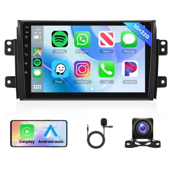 71dyqwVdz7L Autoradio + Consola para Suzuki SX4/ Fiat Sedici 2005 (9 Pulgadas)