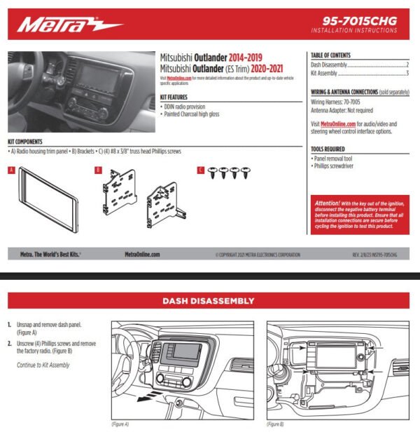 Consola METRA - MITSUBISHI OUTLANDER