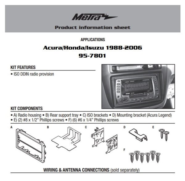Consola METRA - Honda Accord/ Civic