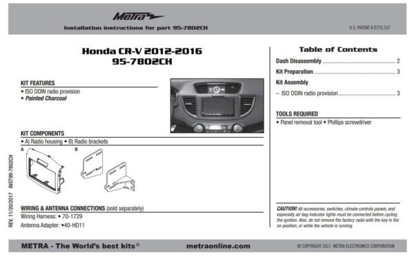 Consola METRA - Honda CRV