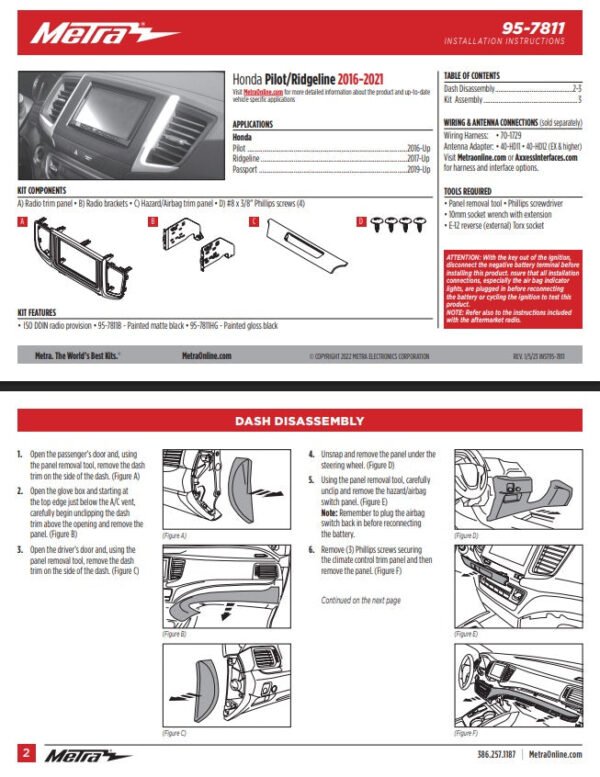 Consola METRA - HONDA PILOT