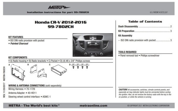 Consola METRA - Honda CRV
